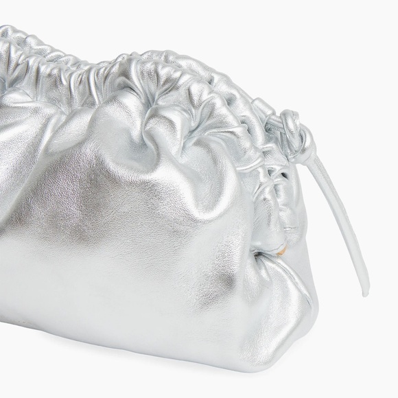 Like New Mansur Gavriel Mini Cloud Leather Clutch in Metallic Silver - Picture 7 of 17